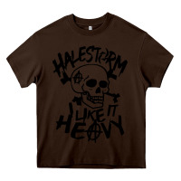 Chocolate Brown Skull I like It Heovy Halestorm Heavy Core Tee - artisFamous