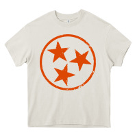 Cream tennessee flag vintage grunge distressed graphic Heavy Core Tee - artisFamous