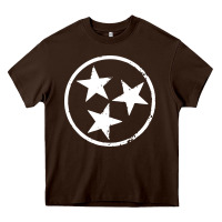 Chocolate Brown tennessee flag vintage grunge distressed graphic Heavy Core Tee - artisFamous