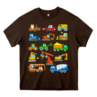 Chocolate Brown construction excavator shirt for boys girls men and women t shirt Heavy Core Tee - artisFamous