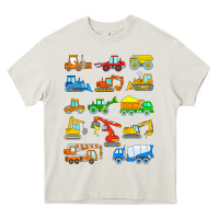 Cream construction excavator shirt for boys girls men and women t shirt Heavy Core Tee - artisFamous