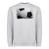 Heather Grey Soccer Ball Brushstroke Heavyweight Sweatshirt - RanaPortraitStore