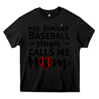 Black womens my favorite baseball player calls me mom Heavy Core Tee - artisFamous