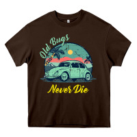 Vintage Funny Beetle Bug Distressed Classic Cars Old Bugs Never Die Heavy Core Tee | Teevron