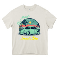 Cream Vintage Funny Beetle Bug Distressed Classic Cars Old Bugs Never Die Heavy Core Tee - artisFamous