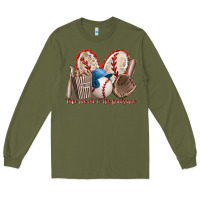 Army Green take me out to the ballgame Long Sleeve Tee - RacoonDesign