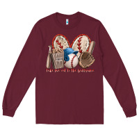 Burgundy take me out to the ballgame Long Sleeve Tee - RacoonDesign