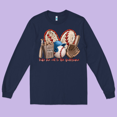 Take Me Out To The Ballgame Long Sleeve Tee Designed By Racoondesign
