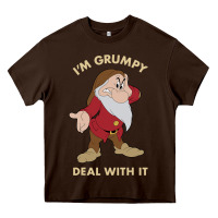 Chocolate Brown snow white i'm grumpy deal with it portrait t shirt Heavy Core Tee - artisFamous