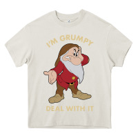 Cream snow white i'm grumpy deal with it portrait t shirt Heavy Core Tee - artisFamous