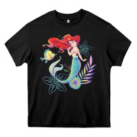 Black the little mermaid ari  and flounder sea t shirt Heavy Core Tee - artisFamous