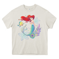 Cream the little mermaid ari  and flounder sea t shirt Heavy Core Tee - artisFamous