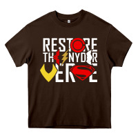 Chocolate Brown restore the snyderverse Heavy Core Tee - artisFamous