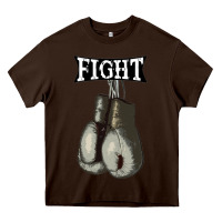 Chocolate Brown boxing vintage fight gloves Heavy Core Tee - artisFamous
