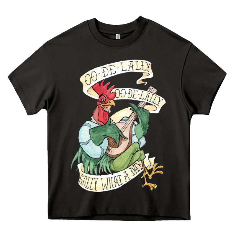 Alan A Dale Rooster  Oo De Lally Golly What A Day Tattoo Watercolor Pa Heavy Core Tee by artisFamous | Teevron