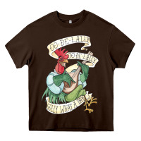 Chocolate Brown alan a dale rooster  oo de lally golly what a day tattoo watercolor pa Heavy Core Tee - artisFamous