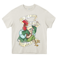 Cream alan a dale rooster  oo de lally golly what a day tattoo watercolor pa Heavy Core Tee - artisFamous