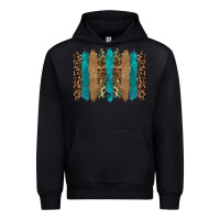 Black glitter turqoise leopard tooled leather background Urban Hoodie - RanaPortraitStore