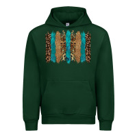 Forest Green glitter turqoise leopard tooled leather background Urban Hoodie - RanaPortraitStore