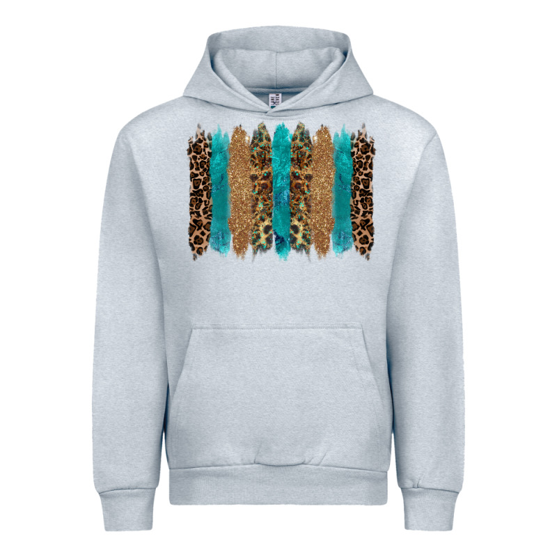 Glitter Turqoise Leopard Tooled Leather Background Urban Hoodie by RanaPortraitStore | Teevron