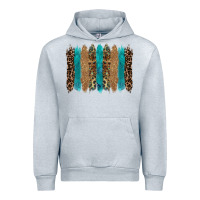 Heather Grey glitter turqoise leopard tooled leather background Urban Hoodie - RanaPortraitStore
