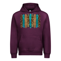 Mauve Wine glitter turqoise leopard tooled leather background Urban Hoodie - RanaPortraitStore