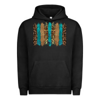 Pigment Black glitter turqoise leopard tooled leather background Urban Hoodie - RanaPortraitStore