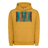 Pigment Peanut Butter glitter turqoise leopard tooled leather background Urban Hoodie - RanaPortraitStore