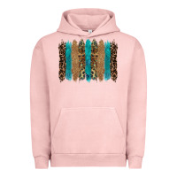 Pigment Salmon glitter turqoise leopard tooled leather background Urban Hoodie - RanaPortraitStore