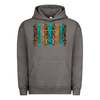 Pigment Tornado glitter turqoise leopard tooled leather background Urban Hoodie - RanaPortraitStore