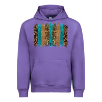 Tulip glitter turqoise leopard tooled leather background Urban Hoodie - RanaPortraitStore
