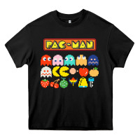 Black 80s pacman ghosts video games Heavy Core Tee - artisFamous