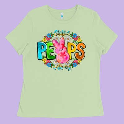 Chillin Peeps With My Ladies Tee Designed By Cowhidedigitalart