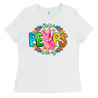 White Chillin Peeps With My Ladies Tee - CowhideDigitalArt