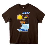 Chocolate Brown Just Chill Heavy Core Tee - artisFamous