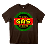 Chocolate Brown GARAGE CAR GASOLINE Heavy Core Tee - artisFamous