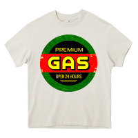 Cream GARAGE CAR GASOLINE Heavy Core Tee - artisFamous