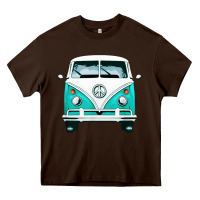 Chocolate Brown hippie surf van Heavy Core Tee - artisFamous