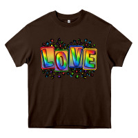 Chocolate Brown Love pride Heavy Core Tee - FaDigitalArtStudio