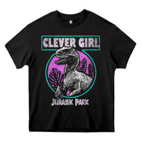 Distressed Teal Raptor Clever Girl T Shirt Heavy Core Tee | Teevron