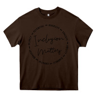 Chocolate Brown inclusion matters with empathy bravery respect Heavy Core Tee - artisFamous