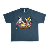 Midnight Navy Happy Easter Urban Heavy Tee - CowhideDigitalArt