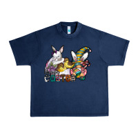 Navy Happy Easter Urban Heavy Tee - CowhideDigitalArt