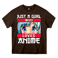 Chocolate Brown just a girl who loves anime japanese cute Heavy Core Tee - artisFamous
