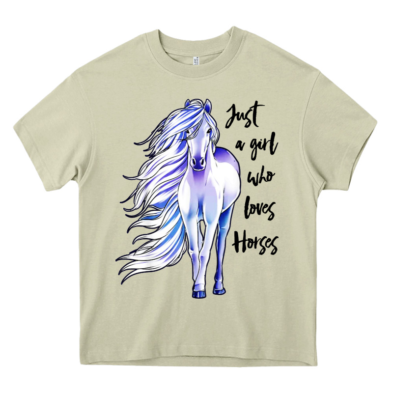 Just A Girl Who Loves Horses Heavy Core Tee by artisFamous | Teevron