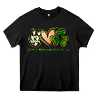 Black peace love st.patrick's day Heavy Core Tee - Jasminsmagicworld