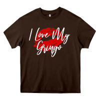 Chocolate Brown kiss lips i love my gringo wife girlfriend premium Heavy Core Tee - artisFamous