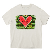 Cream Watermelon Heart Heavy Core Tee - artisFamous