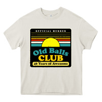 Cream mens old balls club 40 years awesome Heavy Core Tee - artisFamous