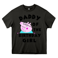 Asphalt mens peppa pig daddy of the birthday Heavy Core Tee - artisFamous